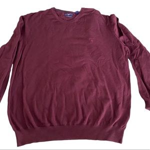 GANT burgundy crewneck cotton sweater